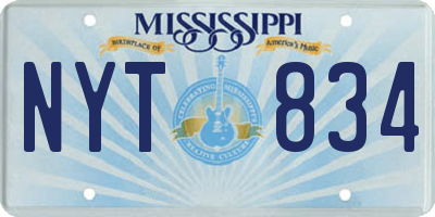 MS license plate NYT834