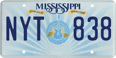 MS license plate NYT838