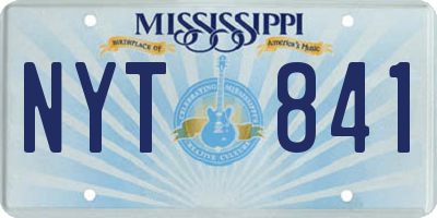 MS license plate NYT841