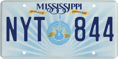 MS license plate NYT844