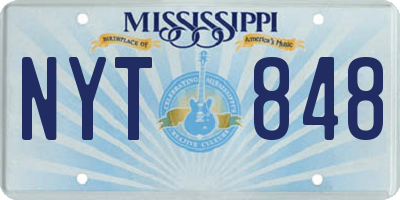 MS license plate NYT848
