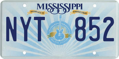 MS license plate NYT852