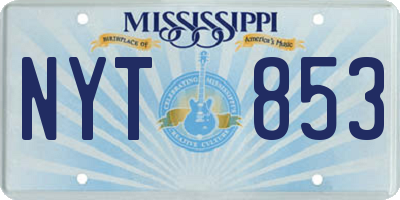 MS license plate NYT853