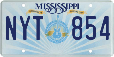 MS license plate NYT854