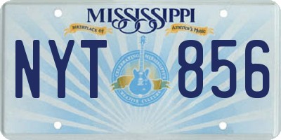 MS license plate NYT856