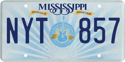 MS license plate NYT857