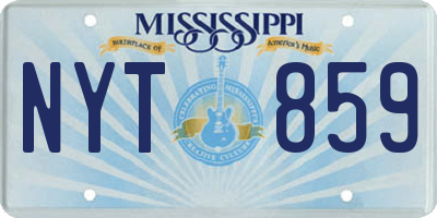MS license plate NYT859