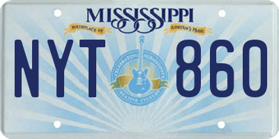 MS license plate NYT860