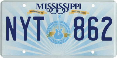 MS license plate NYT862