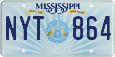 MS license plate NYT864
