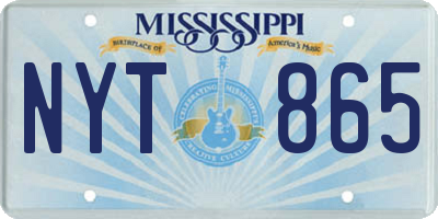 MS license plate NYT865