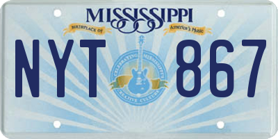 MS license plate NYT867