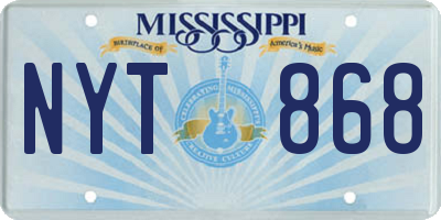 MS license plate NYT868