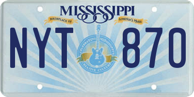 MS license plate NYT870