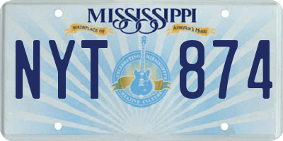 MS license plate NYT874