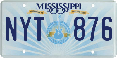 MS license plate NYT876