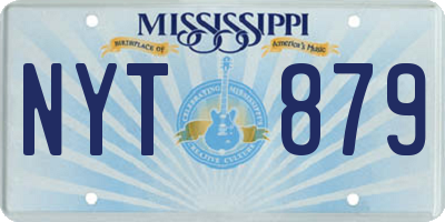 MS license plate NYT879