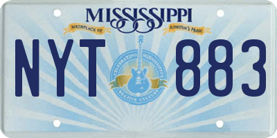 MS license plate NYT883