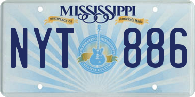 MS license plate NYT886