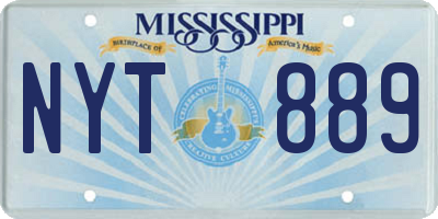 MS license plate NYT889