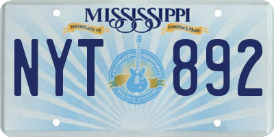MS license plate NYT892