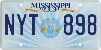 MS license plate NYT898