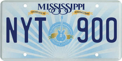 MS license plate NYT900