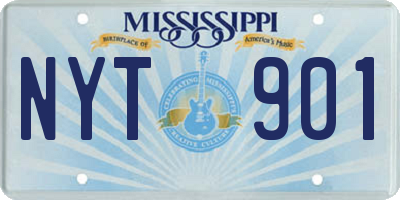 MS license plate NYT901