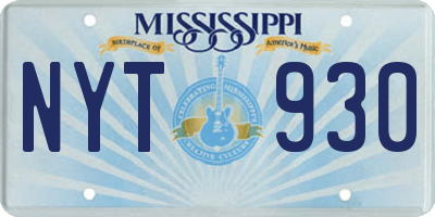 MS license plate NYT930