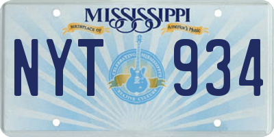 MS license plate NYT934