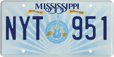 MS license plate NYT951