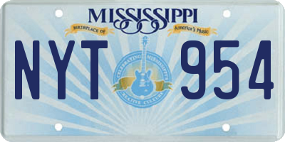 MS license plate NYT954
