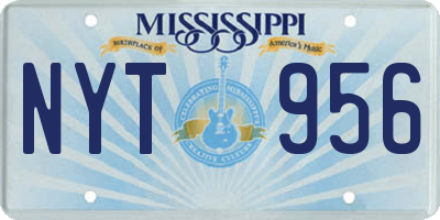 MS license plate NYT956