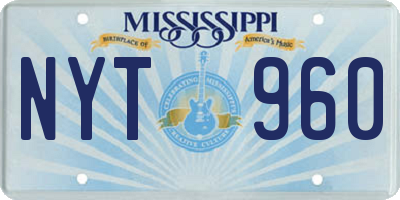 MS license plate NYT960