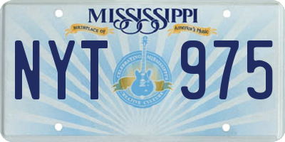 MS license plate NYT975
