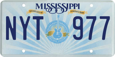 MS license plate NYT977