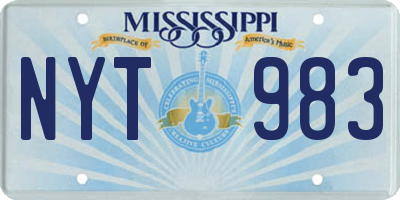 MS license plate NYT983