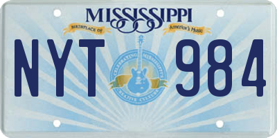 MS license plate NYT984