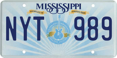 MS license plate NYT989
