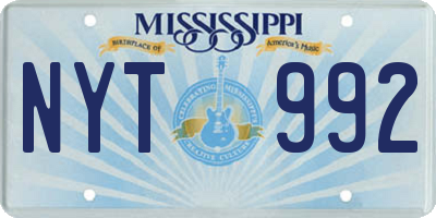 MS license plate NYT992