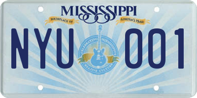MS license plate NYU001