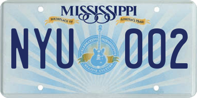 MS license plate NYU002
