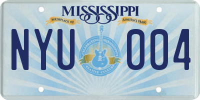 MS license plate NYU004