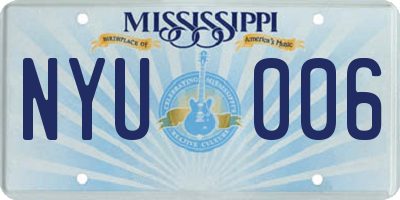 MS license plate NYU006