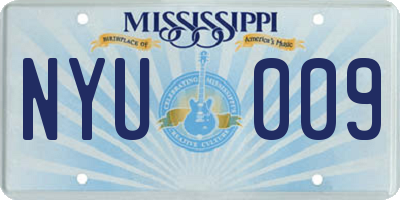 MS license plate NYU009