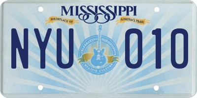 MS license plate NYU010