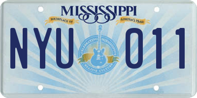 MS license plate NYU011