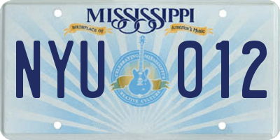 MS license plate NYU012