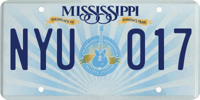 MS license plate NYU017