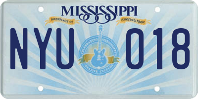 MS license plate NYU018